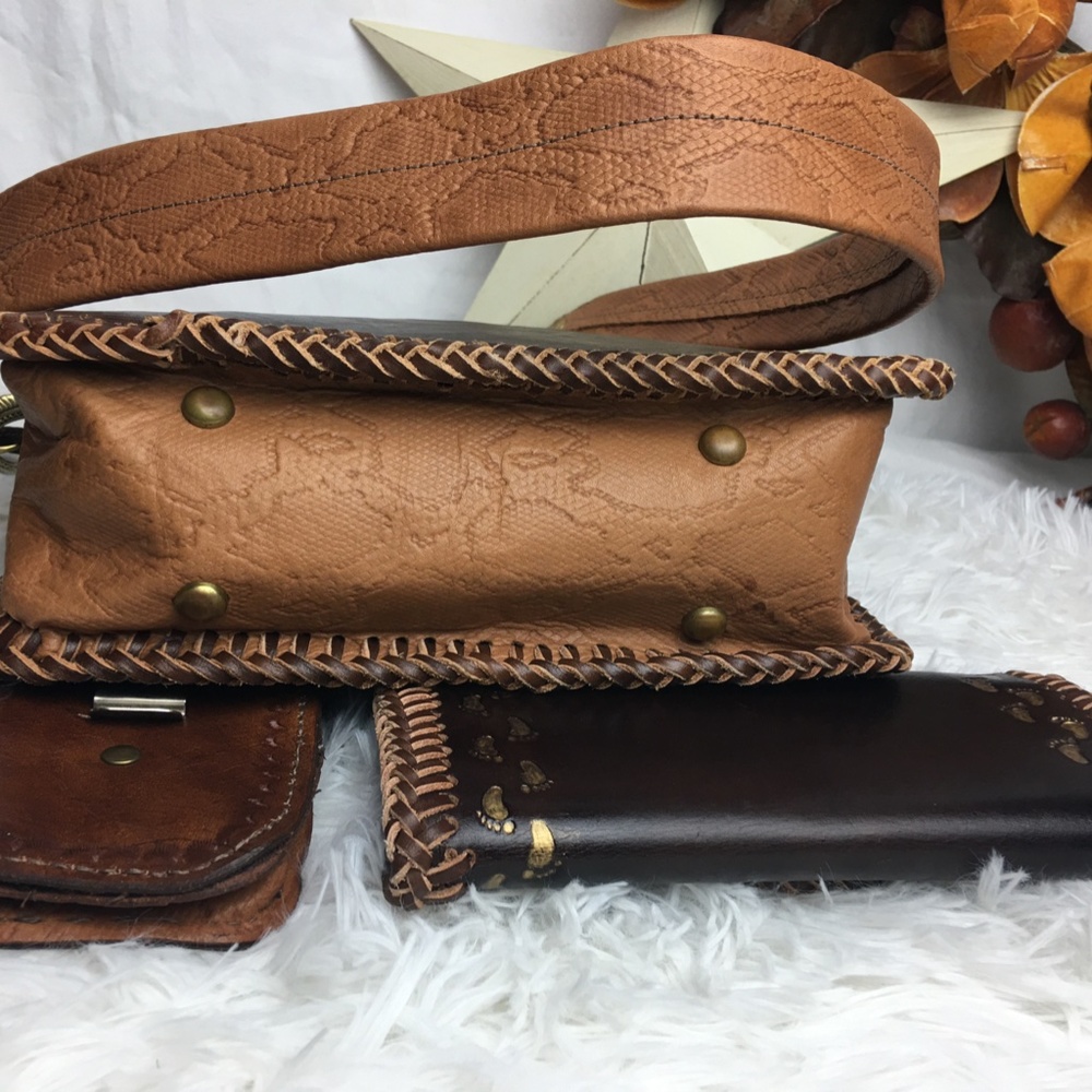 Brown Leather Trio Purse Nicole - Picture 6 of 8